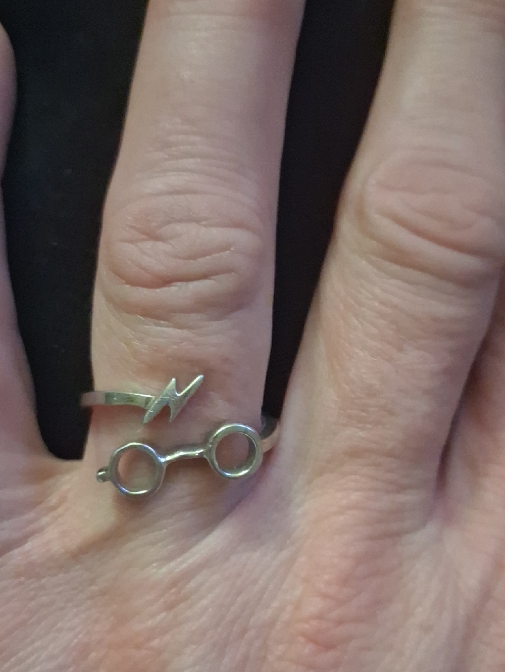 Silver Harry Potter Lightning Bolt & Glasses Ring